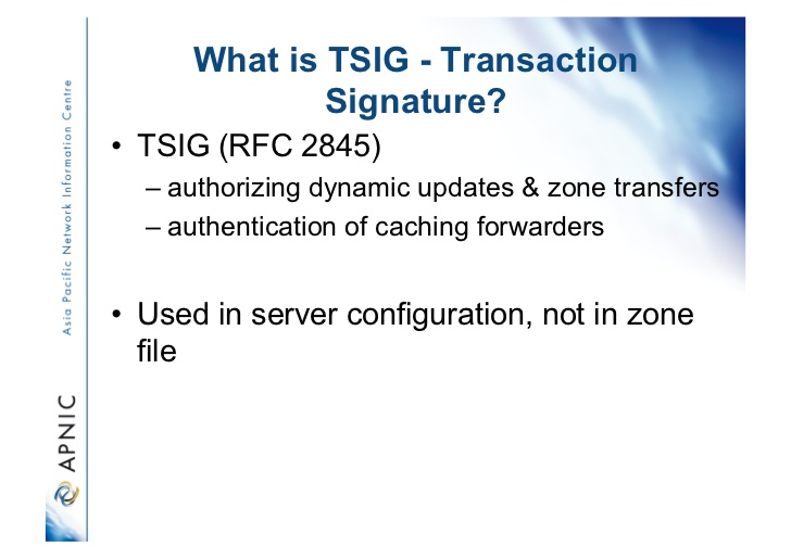 What is TSIG - Transaction SIGnature?